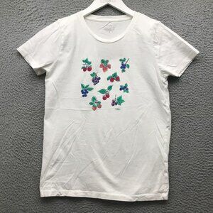 J.Crew Collector T-Shirt Womens Small S Short Sleeve Crew Neck Graphic White